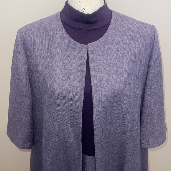 Coldwater Creek Dress and Cover Set Mock Turtleneck Long Sleeve Tweed Size 16 - Picture 7 of 16